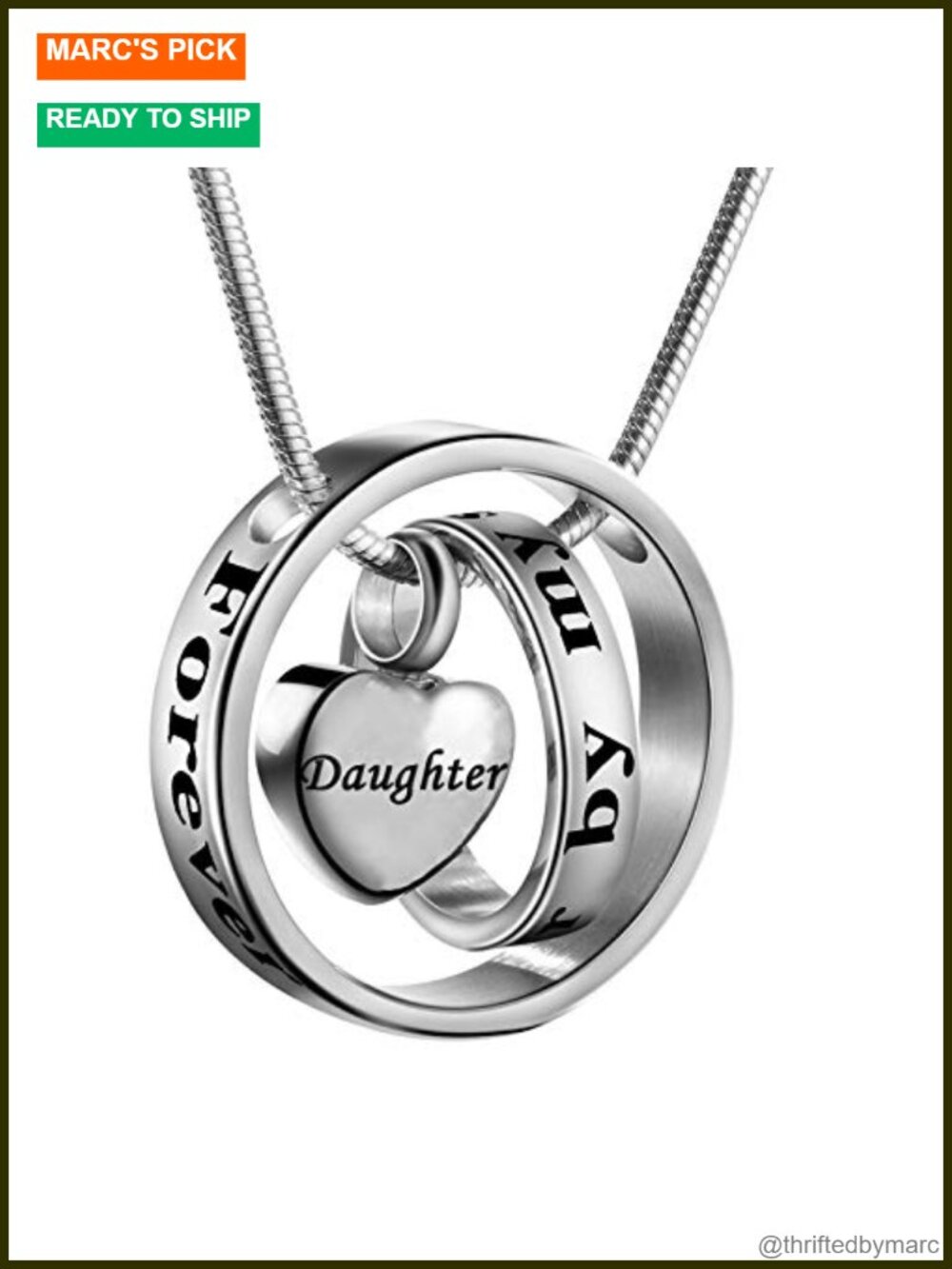 316L Stainless Steel Carved Locket Memorial Necklace Keepsake Urn Pendant